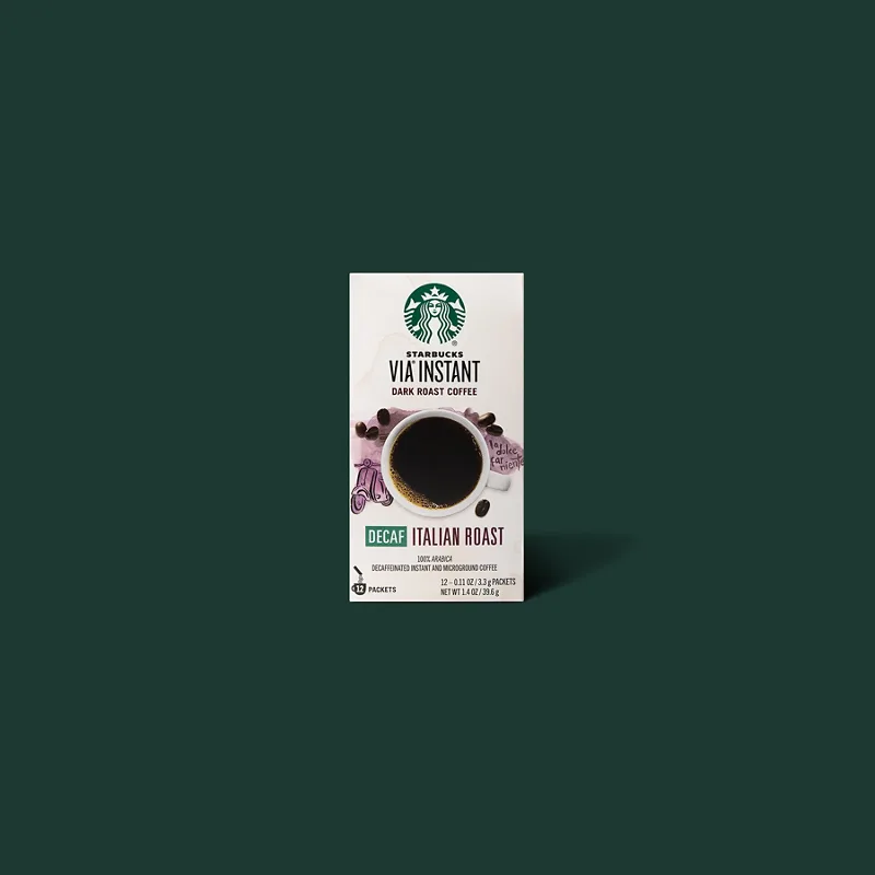 Starbucks VIA Instant Decaf Italian Roast from Starbucks Menu - Price and Calories